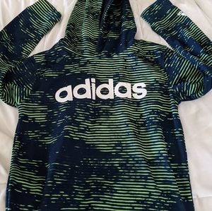 Blue and lime green hoodie